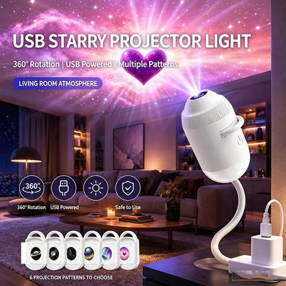 USB Starry Sky Projector Night Light 360